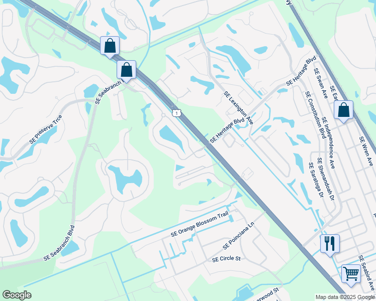 map of restaurants, bars, coffee shops, grocery stores, and more near 6072 Southeast Crooked Oak Avenue in Hobe Sound