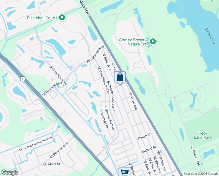 map of restaurants, bars, coffee shops, grocery stores, and more near 7636 Southeast Independence Avenue in Hobe Sound
