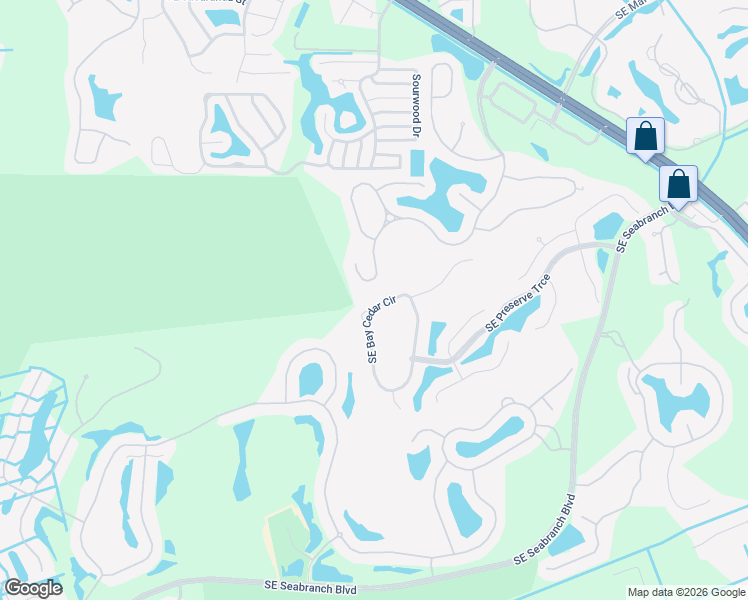 map of restaurants, bars, coffee shops, grocery stores, and more near 7619 Southeast Bay Cedar Circle in Hobe Sound