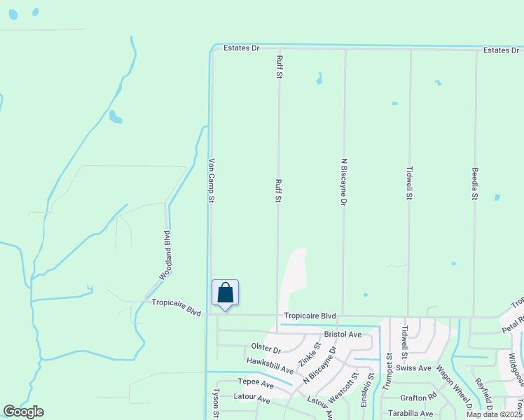 map of restaurants, bars, coffee shops, grocery stores, and more near 6389 Ruff Street in North Port