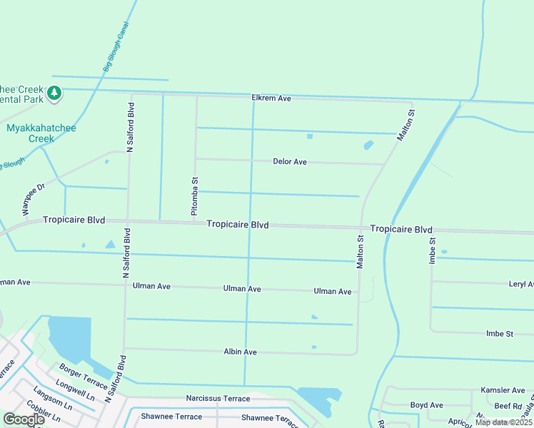 map of restaurants, bars, coffee shops, grocery stores, and more near 3396 Tropicaire Boulevard in North Port