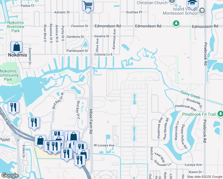 map of restaurants, bars, coffee shops, grocery stores, and more near 420 Cobia in Venice