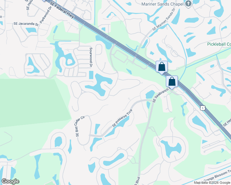 map of restaurants, bars, coffee shops, grocery stores, and more near 5062 Southeast Devenwood Way in Stuart
