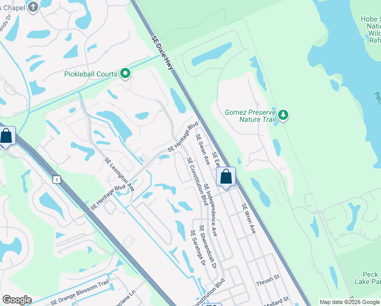 map of restaurants, bars, coffee shops, grocery stores, and more near 7386 Southeast Independence Avenue in Hobe Sound