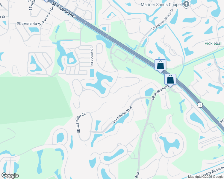 map of restaurants, bars, coffee shops, grocery stores, and more near 5062 Southeast Devenwood Way in Stuart