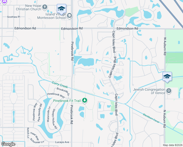 map of restaurants, bars, coffee shops, grocery stores, and more near 1244 Berkshire Circle in Venice