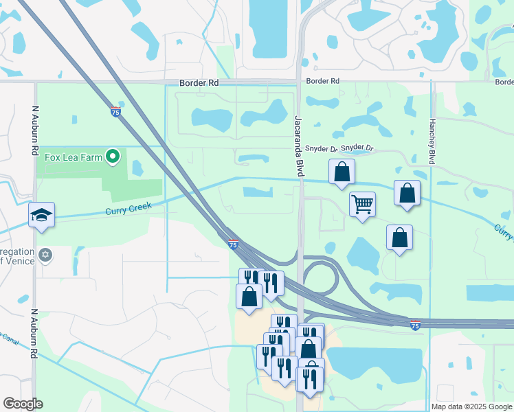 map of restaurants, bars, coffee shops, grocery stores, and more near 2305 Frederick Drive in Venice