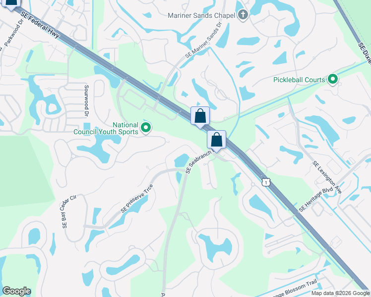 map of restaurants, bars, coffee shops, grocery stores, and more near 7327 Southeast Fiddlewood Lane in Hobe Sound