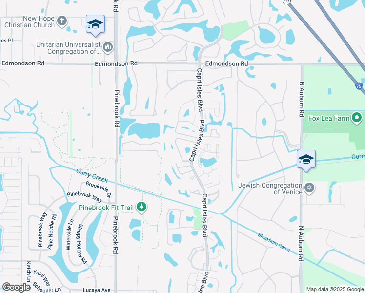 map of restaurants, bars, coffee shops, grocery stores, and more near 1002 Ravinia Circle in Venice
