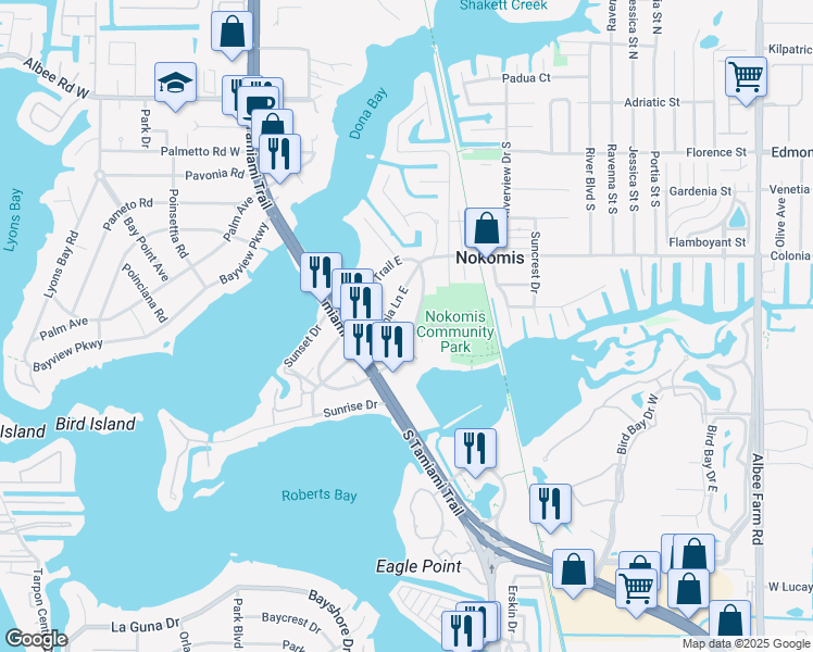 map of restaurants, bars, coffee shops, grocery stores, and more near 995 Nash Avenue in Nokomis