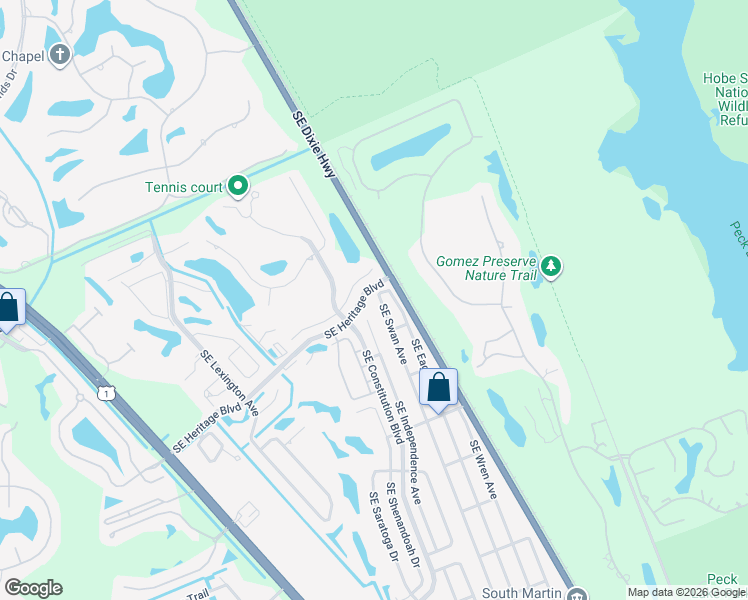 map of restaurants, bars, coffee shops, grocery stores, and more near 7198 Southeast Swan Avenue in Hobe Sound