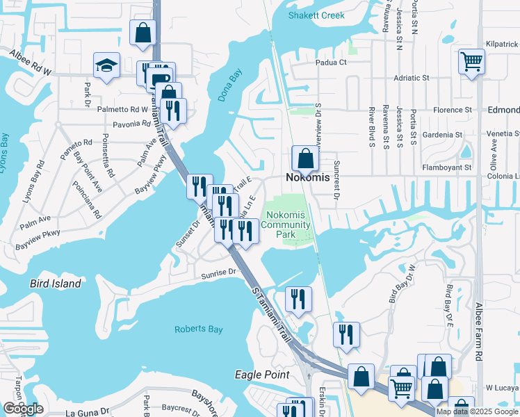 map of restaurants, bars, coffee shops, grocery stores, and more near 995 Nash Avenue in Nokomis