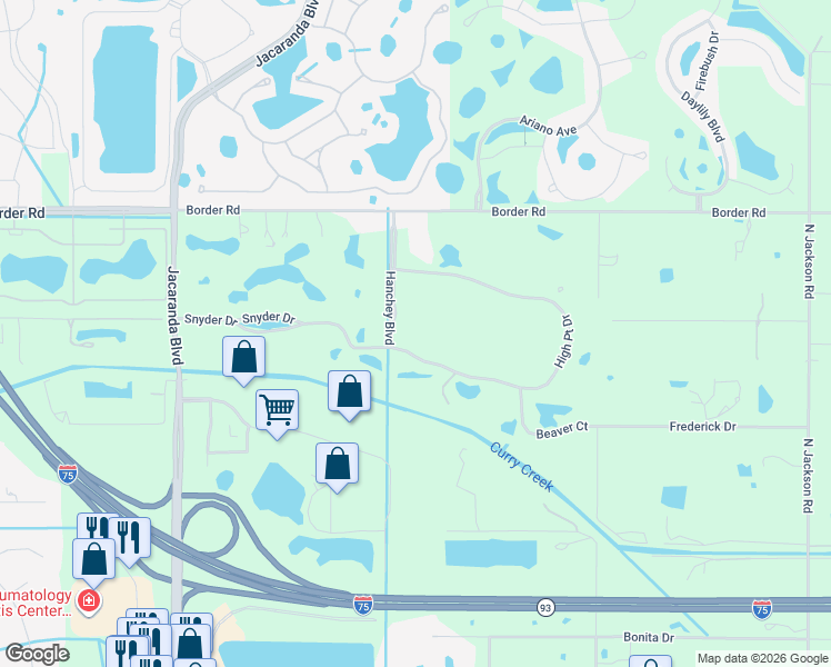 map of restaurants, bars, coffee shops, grocery stores, and more near 229 High Point Dr in Venice