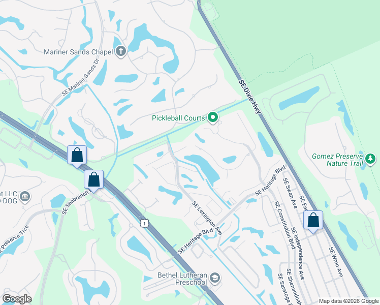 map of restaurants, bars, coffee shops, grocery stores, and more near 7138 Southeast Quincy Terrace in Hobe Sound