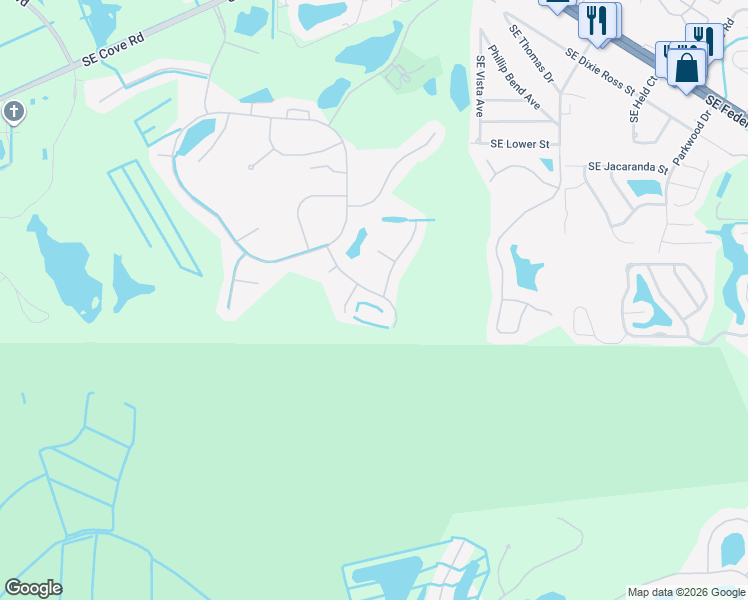 map of restaurants, bars, coffee shops, grocery stores, and more near 7078 Southeast Bay Hill Drive in Stuart