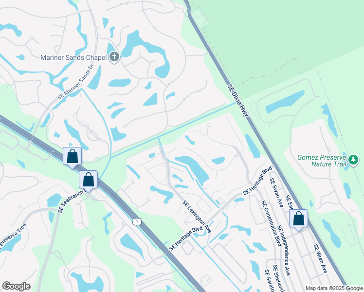 map of restaurants, bars, coffee shops, grocery stores, and more near 7101 Southeast Quincy Terrace in Hobe Sound