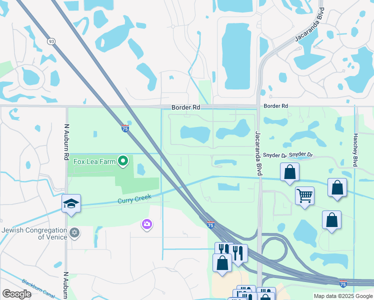 map of restaurants, bars, coffee shops, grocery stores, and more near 2170 Ewing Dr in Venice