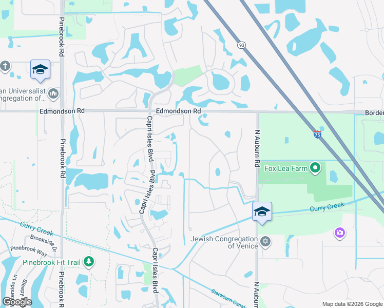 map of restaurants, bars, coffee shops, grocery stores, and more near 701 Misty Pine Drive in Venice