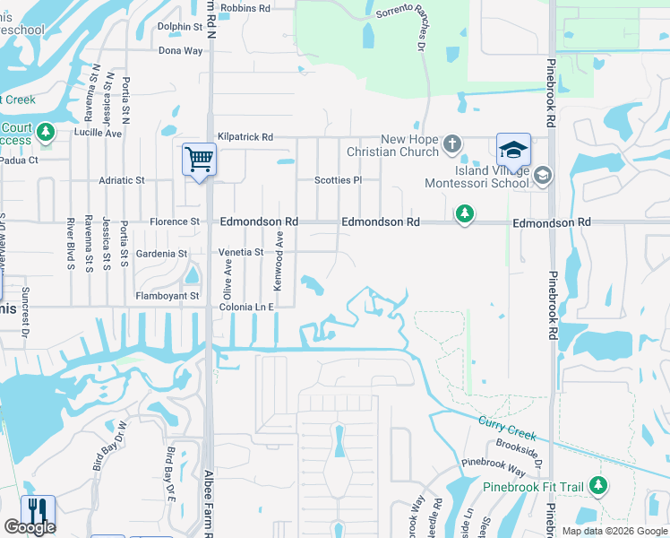 map of restaurants, bars, coffee shops, grocery stores, and more near 1709 Curry Avenue in Nokomis