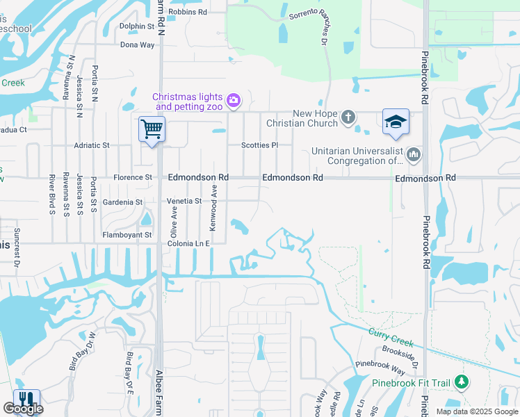 map of restaurants, bars, coffee shops, grocery stores, and more near 1709 Curry Avenue in Nokomis