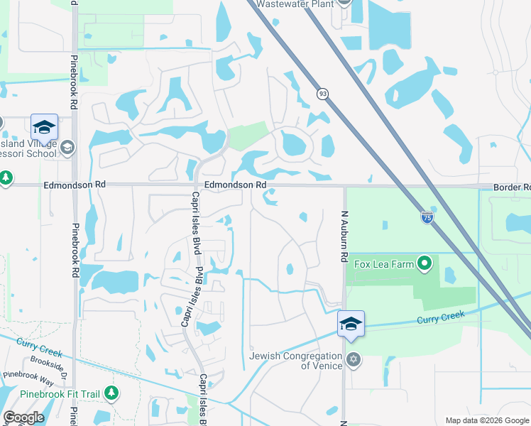 map of restaurants, bars, coffee shops, grocery stores, and more near 752 Sawgrass Bridge Road in Venice