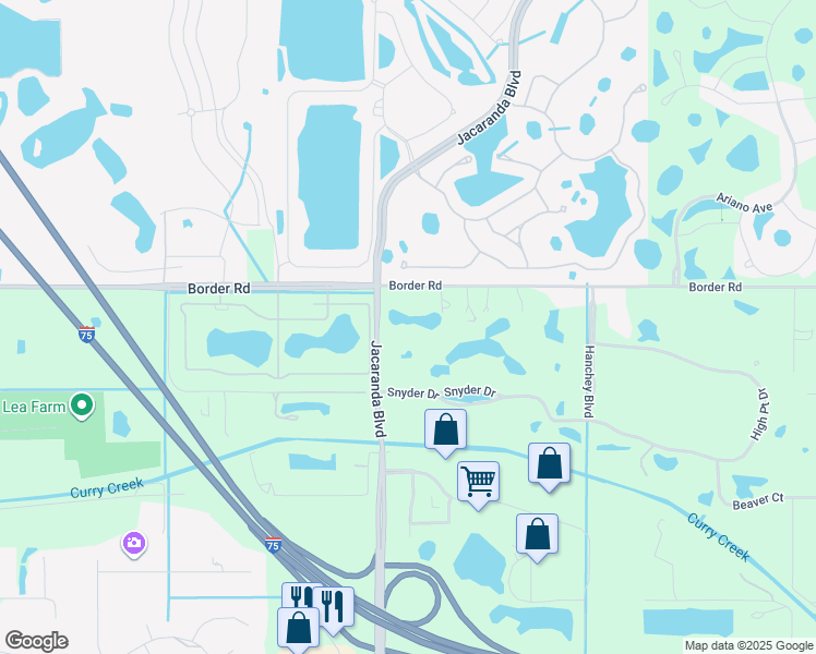 map of restaurants, bars, coffee shops, grocery stores, and more near 103 Jacaranda Boulevard in Venice