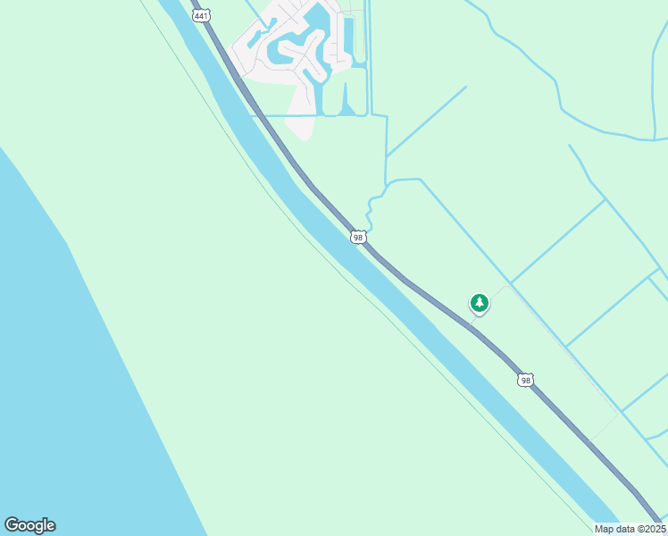 map of restaurants, bars, coffee shops, grocery stores, and more near Lake Okeechobee Scenic Trail in Okeechobee