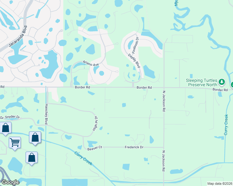 map of restaurants, bars, coffee shops, grocery stores, and more near 2971 Border Road in Venice