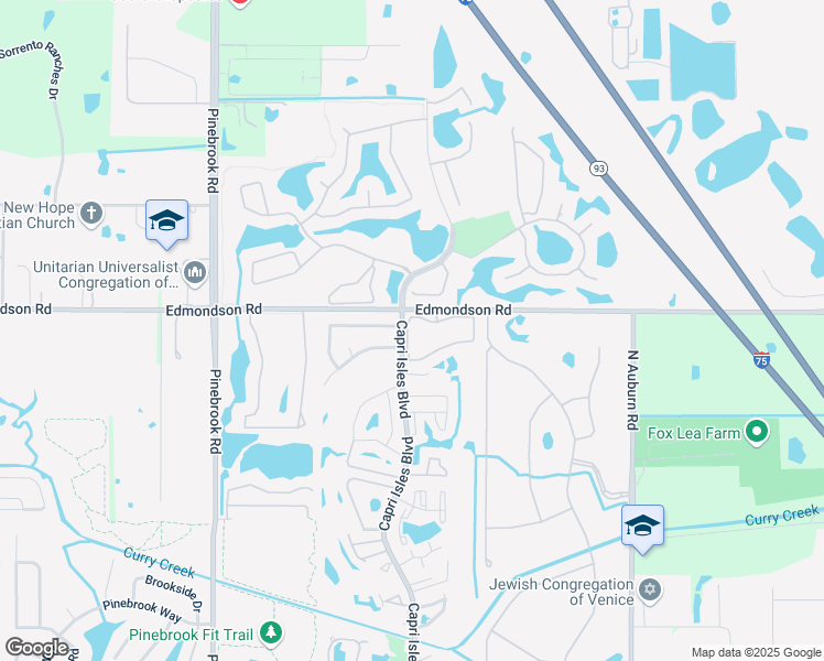 map of restaurants, bars, coffee shops, grocery stores, and more near 1704 Triano Circle in Venice