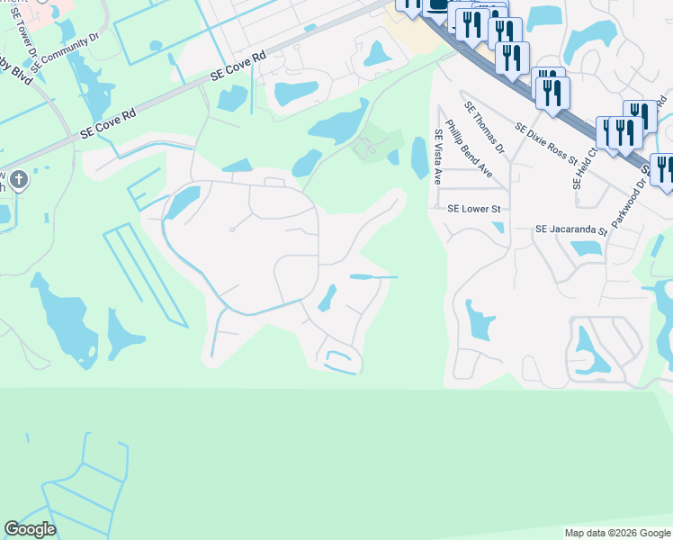 map of restaurants, bars, coffee shops, grocery stores, and more near 3341 Southeast Suntree Place in Stuart