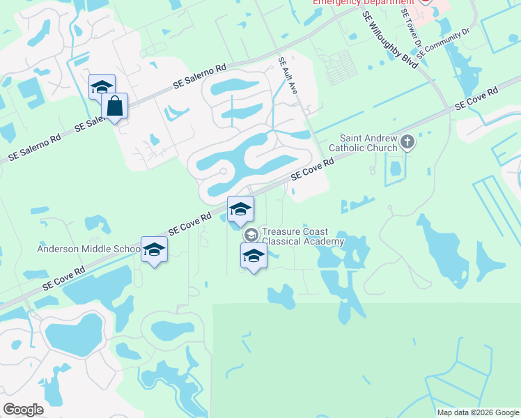 map of restaurants, bars, coffee shops, grocery stores, and more near 140 Southeast Legacy Cove Circle in Stuart