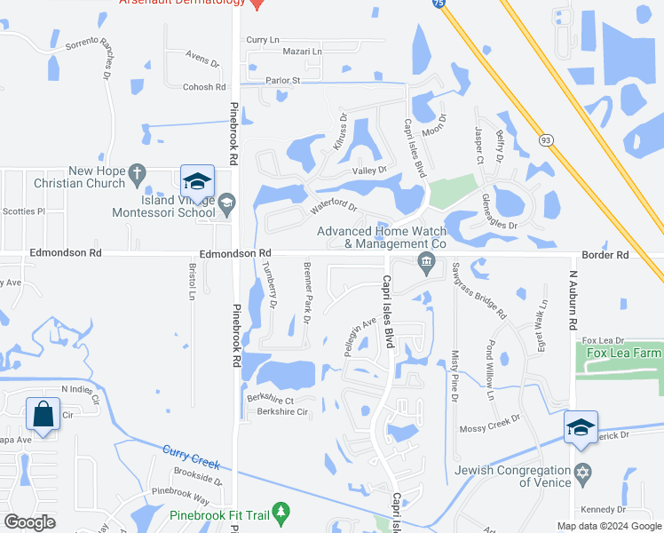 map of restaurants, bars, coffee shops, grocery stores, and more near 1517 Strada D Oro in Venice