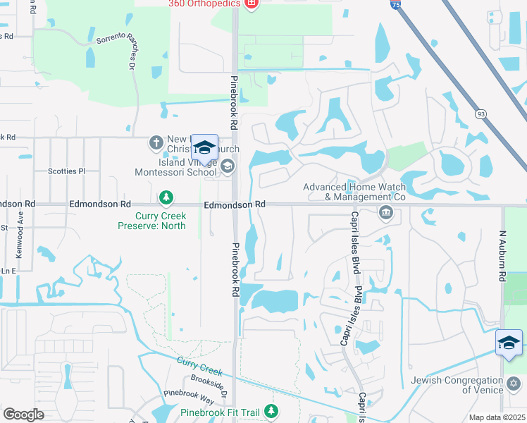 map of restaurants, bars, coffee shops, grocery stores, and more near 1476 Turnberry Drive in Venice