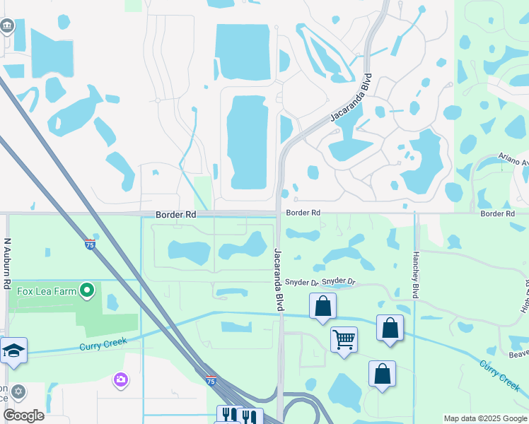 map of restaurants, bars, coffee shops, grocery stores, and more near 2192 Border Road in Venice