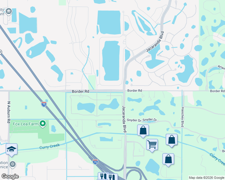 map of restaurants, bars, coffee shops, grocery stores, and more near 2178 Border Road in Venice
