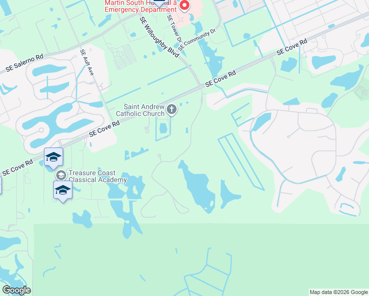 map of restaurants, bars, coffee shops, grocery stores, and more near 2200 Southeast Cove Road in Stuart