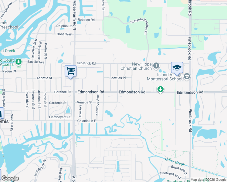 map of restaurants, bars, coffee shops, grocery stores, and more near 1714 Edmondson Road in Nokomis