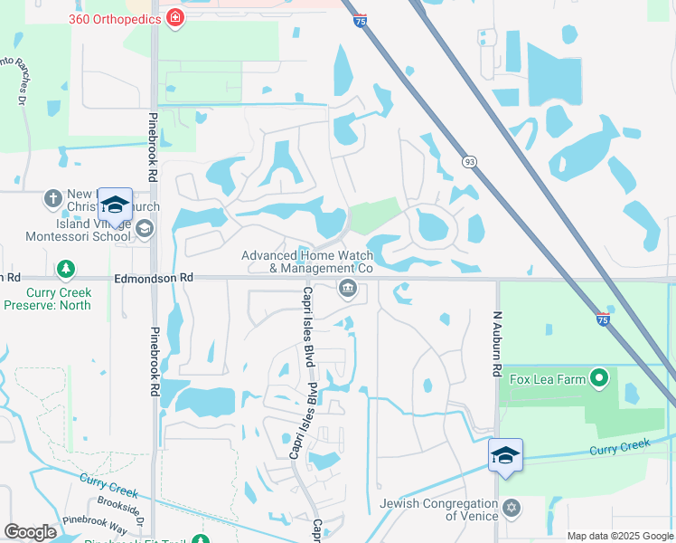 map of restaurants, bars, coffee shops, grocery stores, and more near 1336 Clubview Court in Venice
