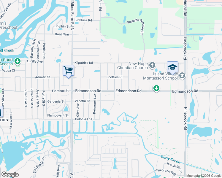 map of restaurants, bars, coffee shops, grocery stores, and more near 1714 Edmondson Road in Nokomis
