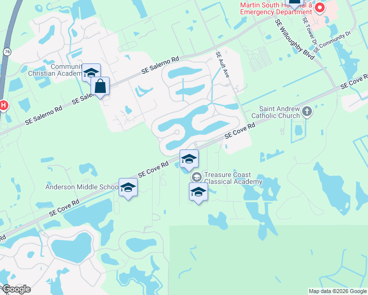 map of restaurants, bars, coffee shops, grocery stores, and more near 1429 Southeast Legacy Cove Circle in Stuart