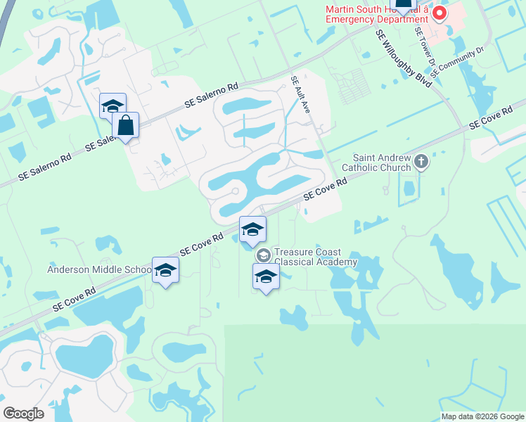 map of restaurants, bars, coffee shops, grocery stores, and more near 140 Southeast Legacy Cove Circle in Stuart