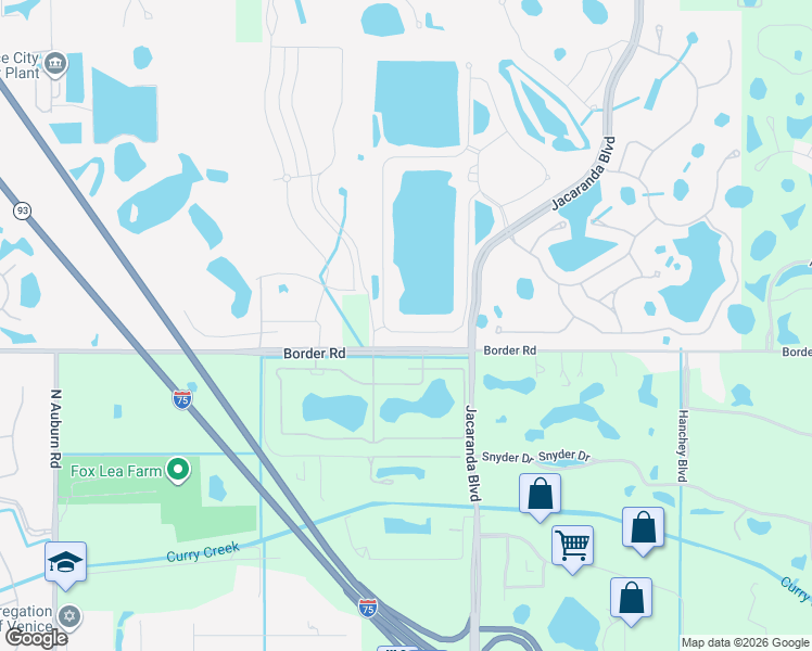 map of restaurants, bars, coffee shops, grocery stores, and more near 2138-2172 Border Road in Venice