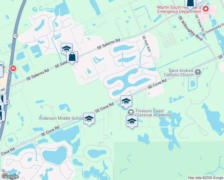 map of restaurants, bars, coffee shops, grocery stores, and more near 1411 Southeast Legacy Cove Circle in Stuart