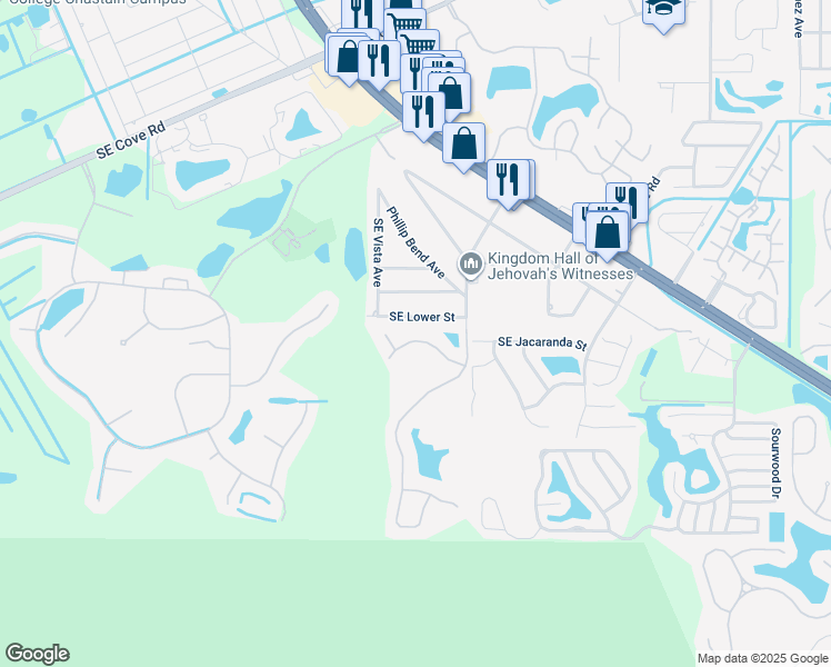 map of restaurants, bars, coffee shops, grocery stores, and more near 3748 Southeast Lower Street in Stuart