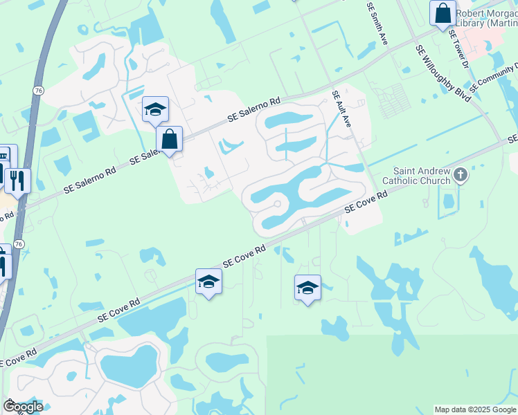 map of restaurants, bars, coffee shops, grocery stores, and more near 1251 Southeast Illusion Isle Way in Stuart