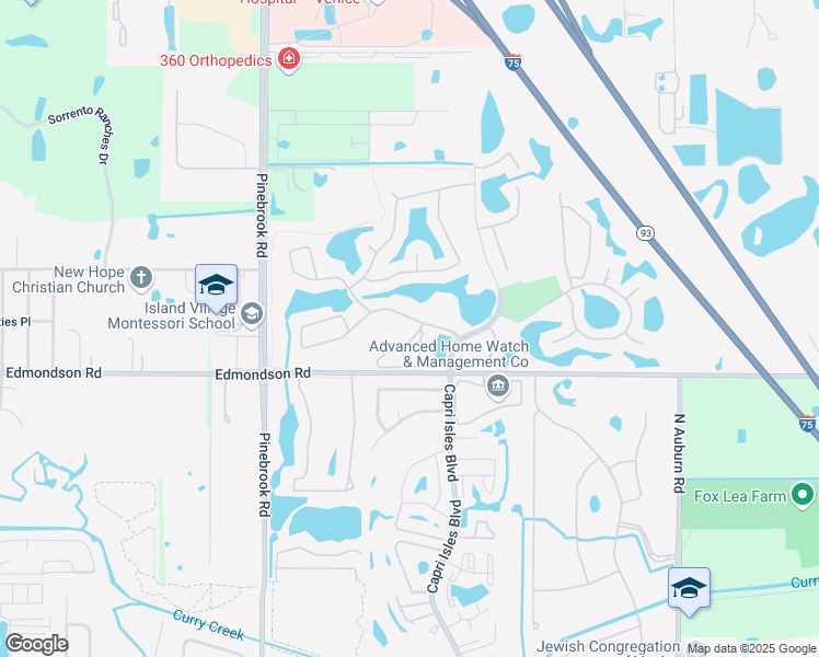 map of restaurants, bars, coffee shops, grocery stores, and more near 1402 Colony Place in Venice