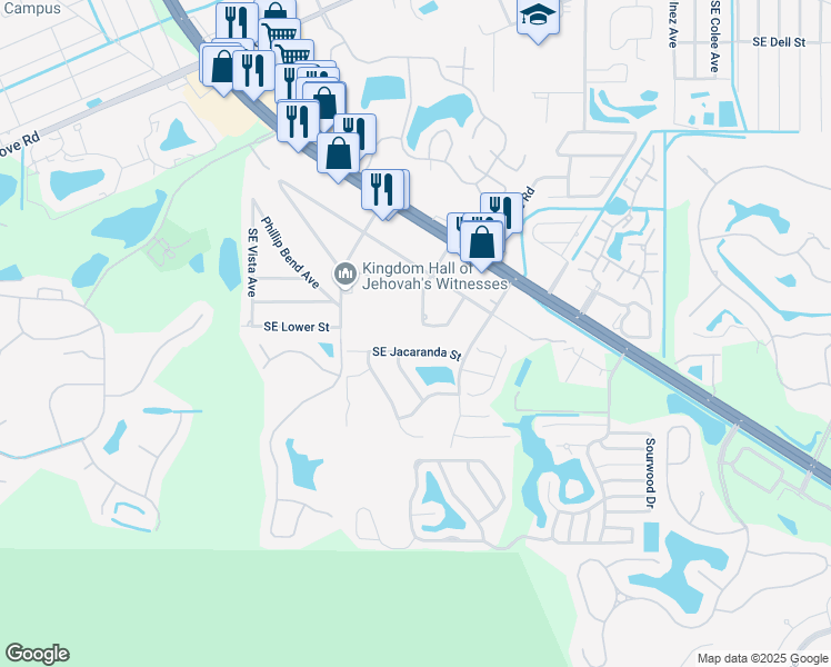 map of restaurants, bars, coffee shops, grocery stores, and more near 6578 Southeast Held Court in Stuart