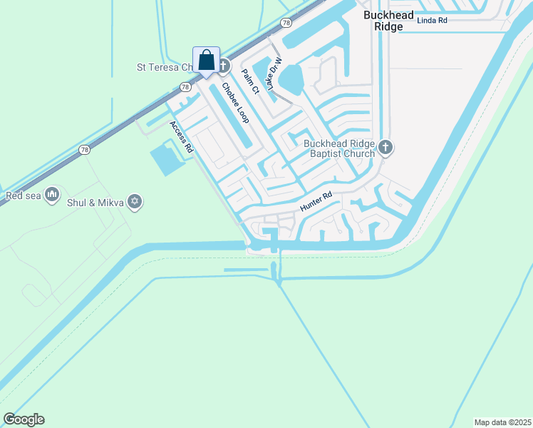 map of restaurants, bars, coffee shops, grocery stores, and more near 35 Access Road in Okeechobee