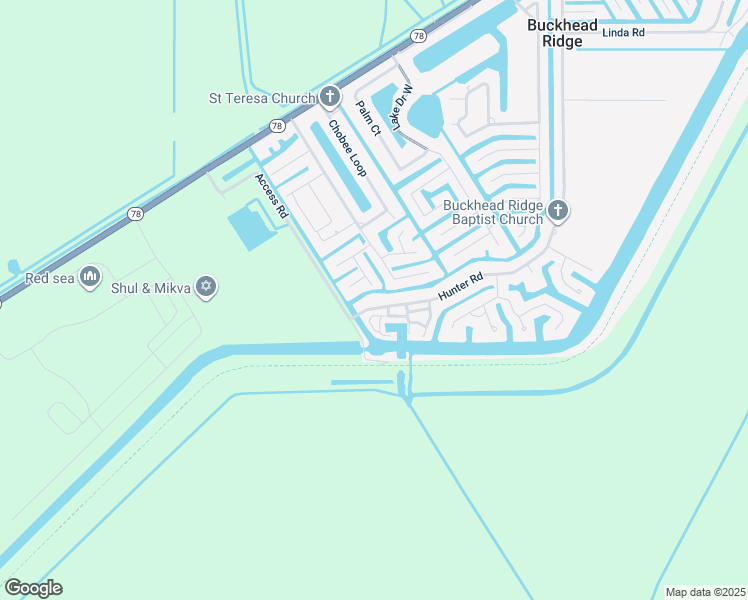 map of restaurants, bars, coffee shops, grocery stores, and more near 35 Access Road in Okeechobee