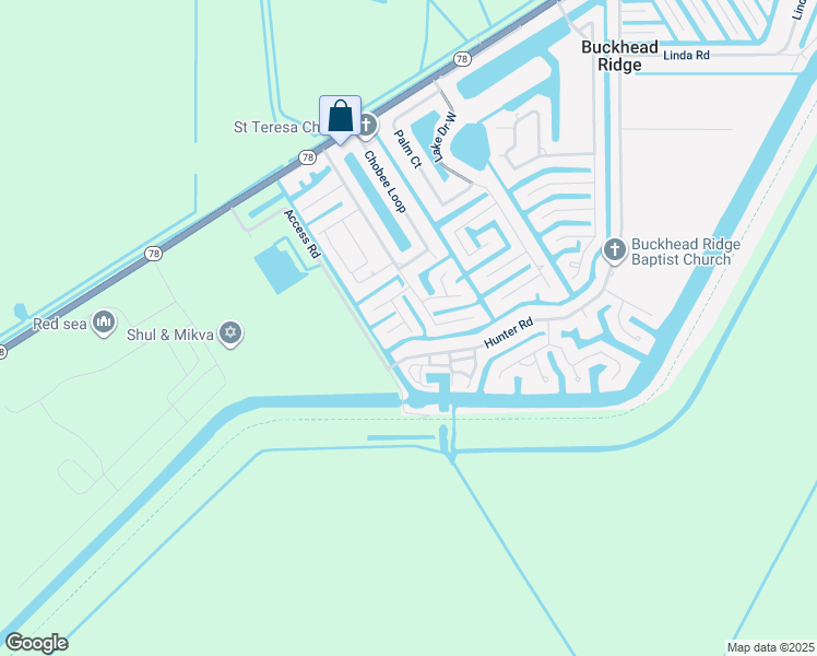 map of restaurants, bars, coffee shops, grocery stores, and more near 1053 Lime Court in Okeechobee